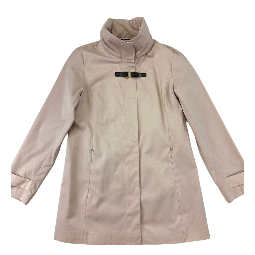 Cole Haan pink rain jacket Womens XS funnel neck hooded Spring